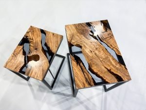 Epoxy Wood Coffee Tables / Unique Epoxy Wall Décor / Handcrafted Hotel Coffee Tables / Custom Made Hotel Tables