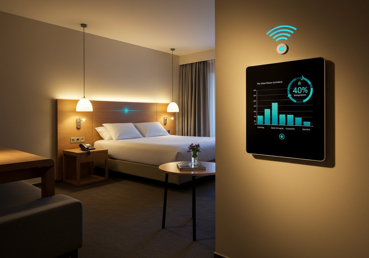 Smart room systems achieving 40% energy reduction in hospitality venues cover